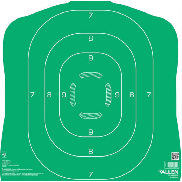 Blanco de Silueta Humana Allen 12" x 18" Verde - sportsguns