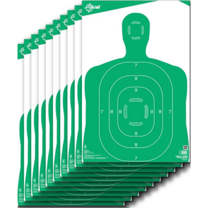 Blanco de Silueta Humana Allen 12" x 18" Verde - sportsguns
