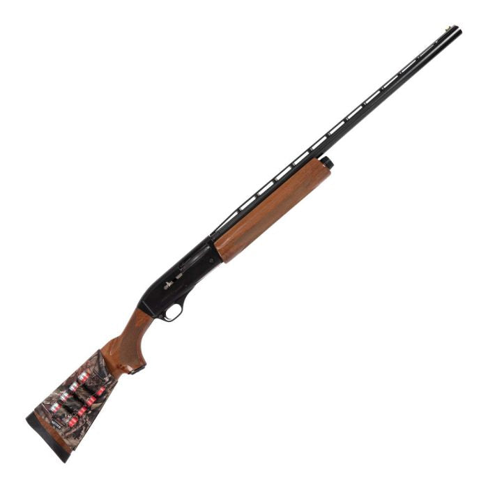 Carrillera Allen Camo de Neopreno para Culata de Escopeta colocada en en la escopeta con cuatro cartuchos