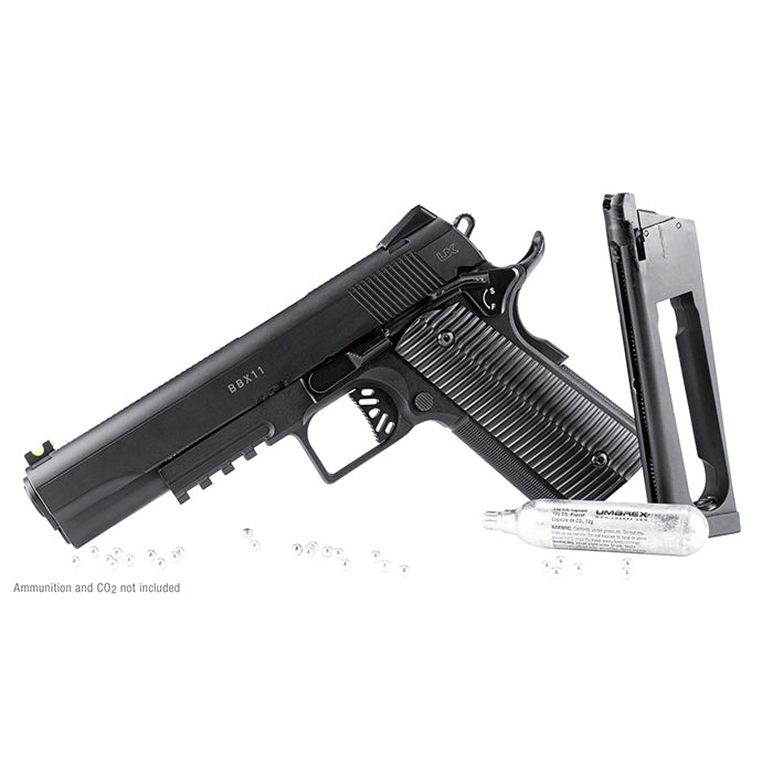 Pistola CO2 Umarex BBX11 Combo lateral izquierda con cargador y cartucho co2