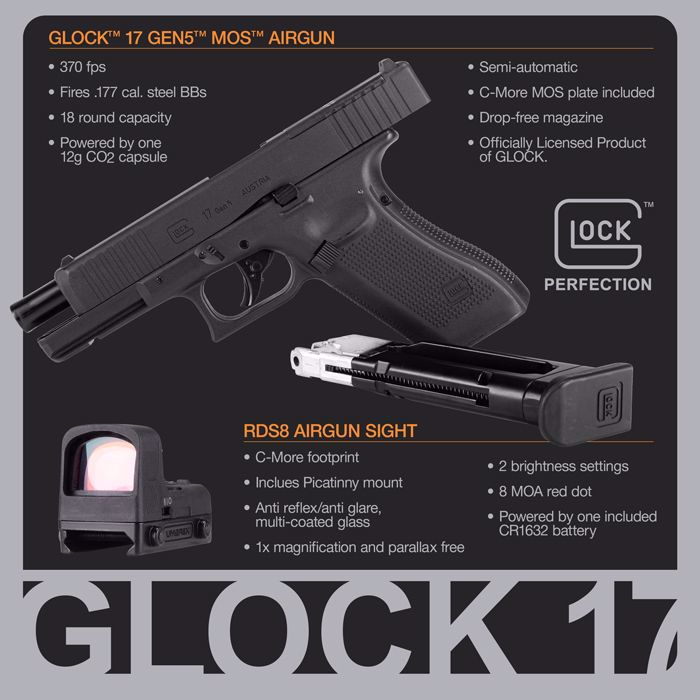 Pistola CO2 Glock G17 GEN5 MOS - Sportsguns