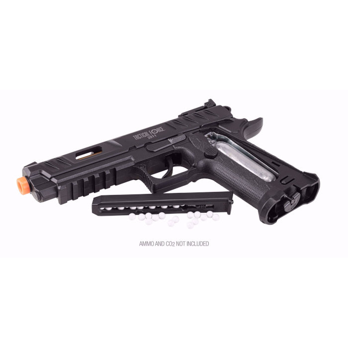 Pistola Airsoft CO2 Tactical Force 2011 calibre 6-mm negra advanced vista acostada con cargador