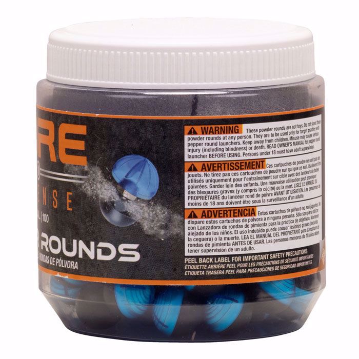 Bolitas de Talco P2P Core Defense Azul-Negro Cal. .68 100 piezas advertencia