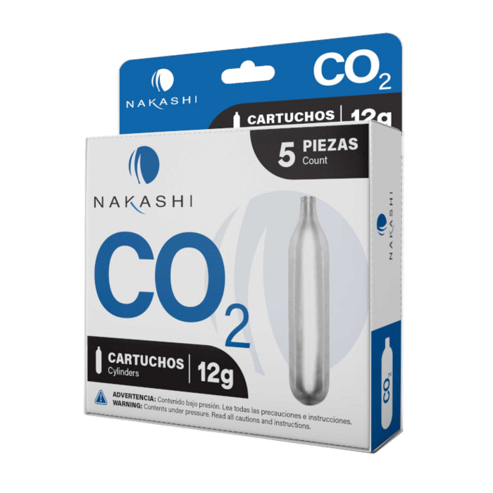 Tanque cilindro cartucho cápsulas de CO2 gas carbónico de CO2 12 Gramos 5 Piezas - Sportsguns