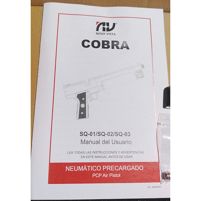 Pistola PCP Nova Vista Cobra Calibre .22 - 5.5 mm con Regulador manual