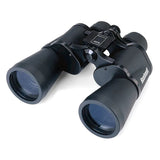 Binocular Bushnell Falcon 10x50 Porro Negro vista frontal en diagonal hacia la izquierda