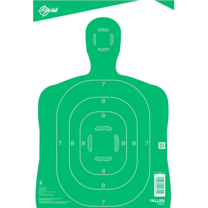 Blanco de Silueta Humana Allen 12" x 18" Verde - sportsguns