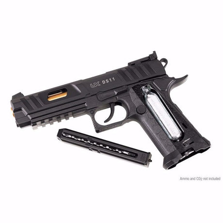 Pistola CO2 Umarex DS11 CO2 calibre 4.5 mm .177 balines vista con cargador y sin tapa
