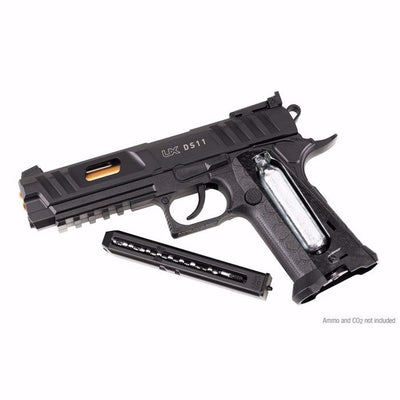 Pistola CO2 Umarex DS11 CO2 calibre 4.5 mm .177 balines vista con cargador y sin tapa