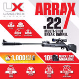 Rifle de Aire Umarex Arrax Calibre .22 - 5.5 mm Multi-disparo quiebre de cañón pistón de gas diábolos flyer