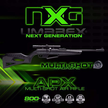 Rifle de Aire Umarex NXG APX Calibre .177 - 4.5 mm Multi-disparo diabolos neumático multi-bombeo cargador con 10 tiros next generation