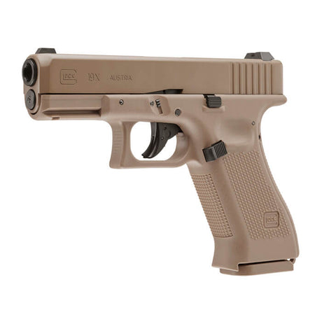 Pistola CO2 Glock G19X GEN5  umarex calibre 4.5 mm .177 balines coyote - sportsguns