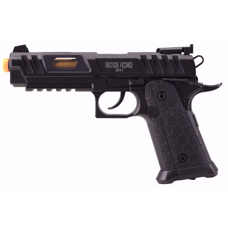 Pistola Airsoft CO2 Tactical Force 2011 calibre 6-mm negra advanced vista izquierda