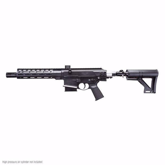 Metralleta CO2 Marcadora T4E Umarex TC 68 Calibre .68 vista iquierda con medidor de presion