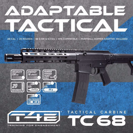 Metralleta CO2 Marcadora T4E Umarex TC 68 Calibre .68 foto adaptable tactical