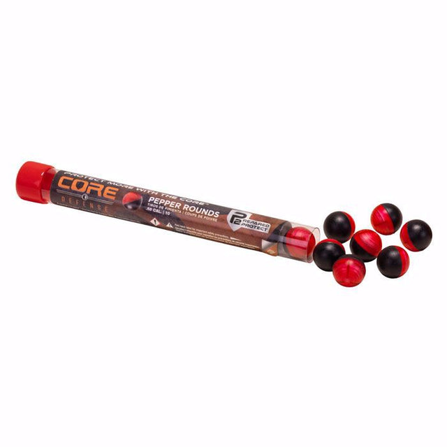 Bolitas de Pimienta en Polvo P2P Core Defense Rojo-Negro Cal. .68 10 piezas