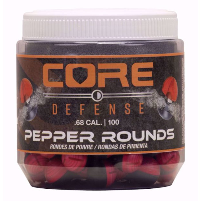 Bolitas de Pimienta en Polvo P2P Core Defense Rojo-Negro Cal. .68 100 piezas