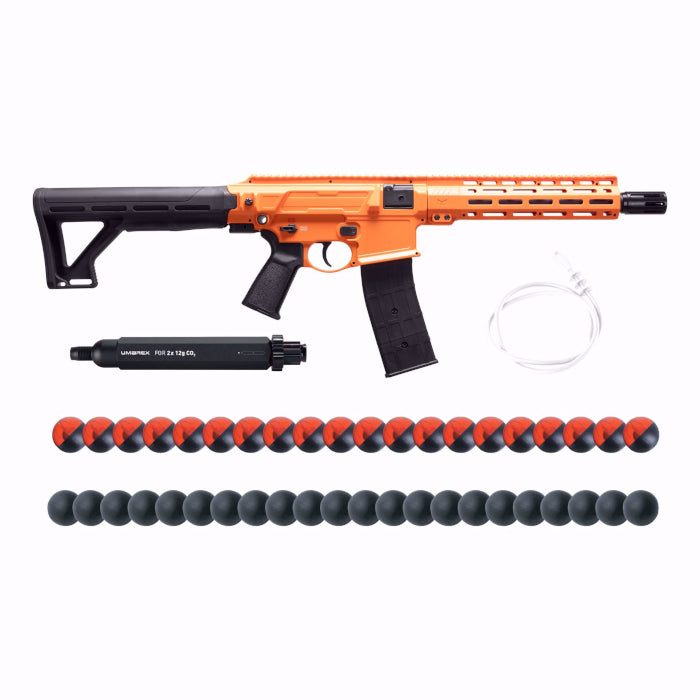 Metralleta CO2 P2P Defensor 68C Calibre .68 Defensa Personal bolitas de caucho y bollitas core defene polvo inerte adaptador co2 2 x 12 gramos
