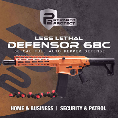 Metralleta CO2 P2P Defensor 68C Calibre .68 Defensa Personal foto empaque