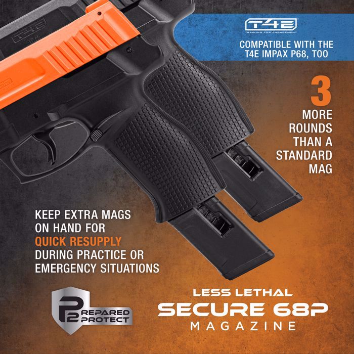 Cargador P2P Secure 68P Extendido 9 Tiros vista flyer con pistolas