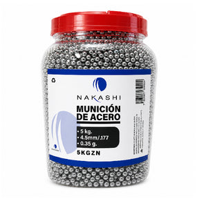 Balines Postas Municiones de Acero Nakashi calibre 4.5 mm - .177 5K 5 Kilos