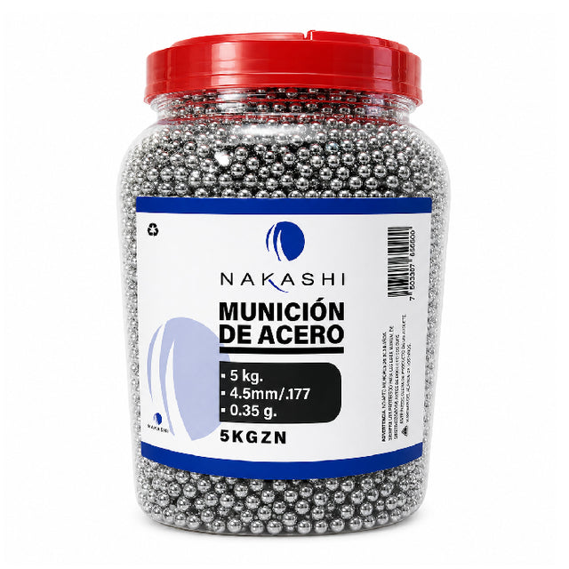 Balines Postas Municiones de Acero Nakashi calibre 4.5 mm - .177 5K 5 Kilos