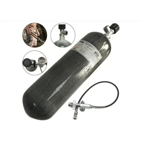 Tanque Fibra de carbón  4,350 PSI -  300 Bar - 3,000 ml para rifles pcp