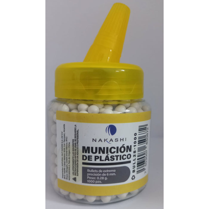 Municiones de plástico Bullets Nakashi 0.28 g. 1,000