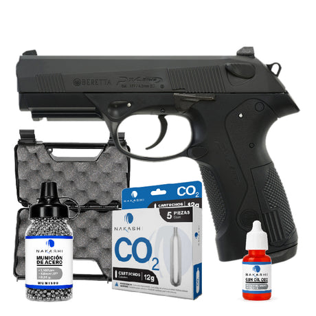 Pistola CO2 Beretta PX4 Storm Combo con estuche rígido MTM de 9.5" cerrado
