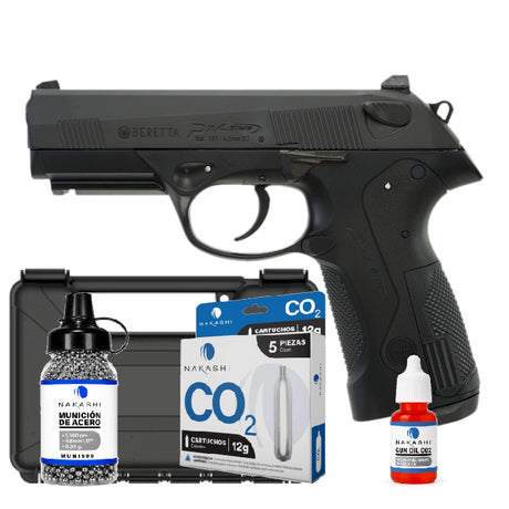 Pistola CO2 Beretta PX4 Storm Combo con estuche rígido MTM de 9.5" cerrado
