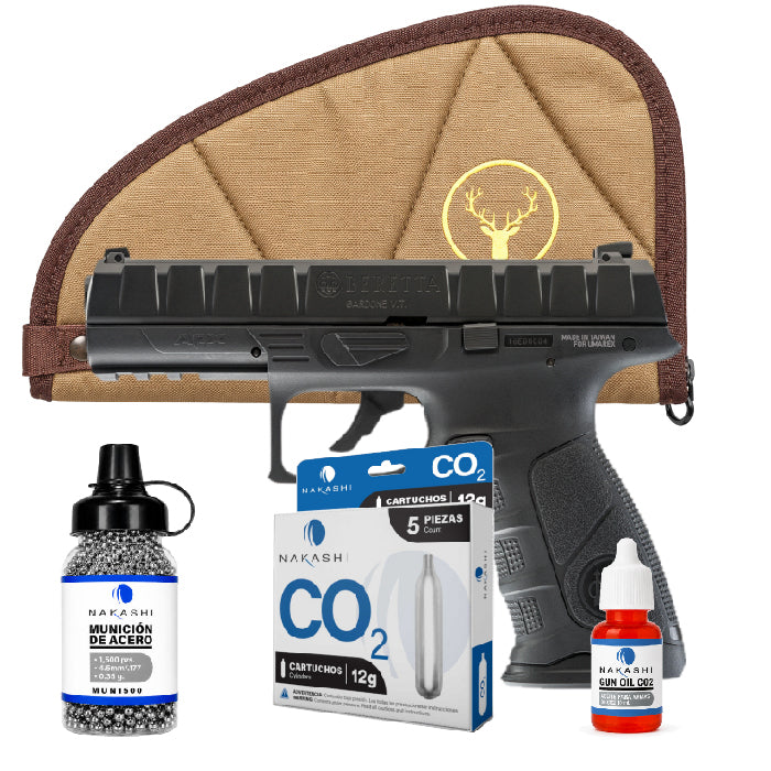 Pistola CO2 Beretta APX Combo funda a tamaño real