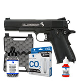 Pistola CO2 Colt Commander Combo con estuche rígido MTM de 9.5" abierto