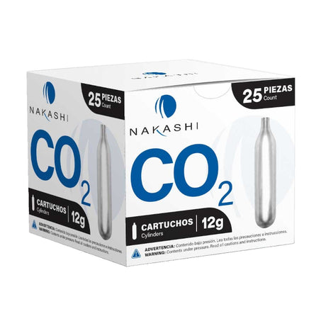 Tanque cilindro cartucho cápsulas de CO2 gas carbónico de CO2 12 Gramos 25 Piezas - Sportsguns