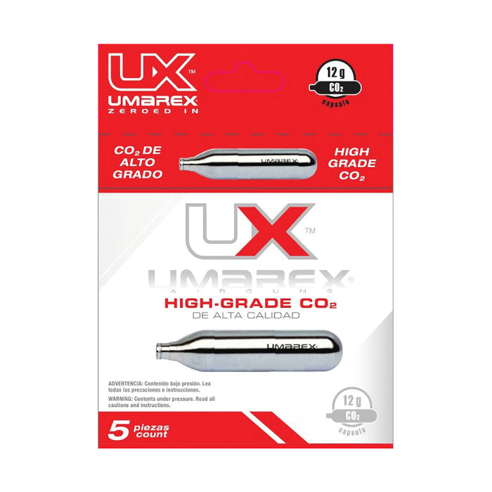 Tanque cilindro cartucho cápsulas de CO2 gas carbónico de CO2 12 Gramos Umarex 5 Piezas - Sportsguns