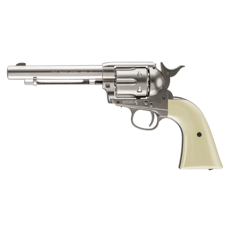 Revólver CO2 Colt Peacemaker Army 45 aire metal niquel accion simple calibre 177 balines