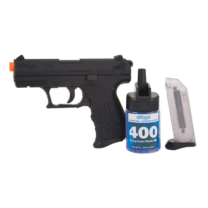 Pistola Airsoft Walther P22 umarex resorte aire calibre 6 mm bullets