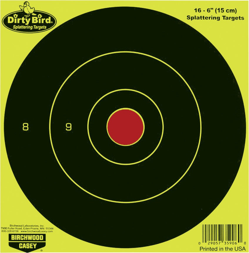Blanco Birchwood Casey Dirty Bird  Bull´s Eye Amarillo 6" - Sportsguns