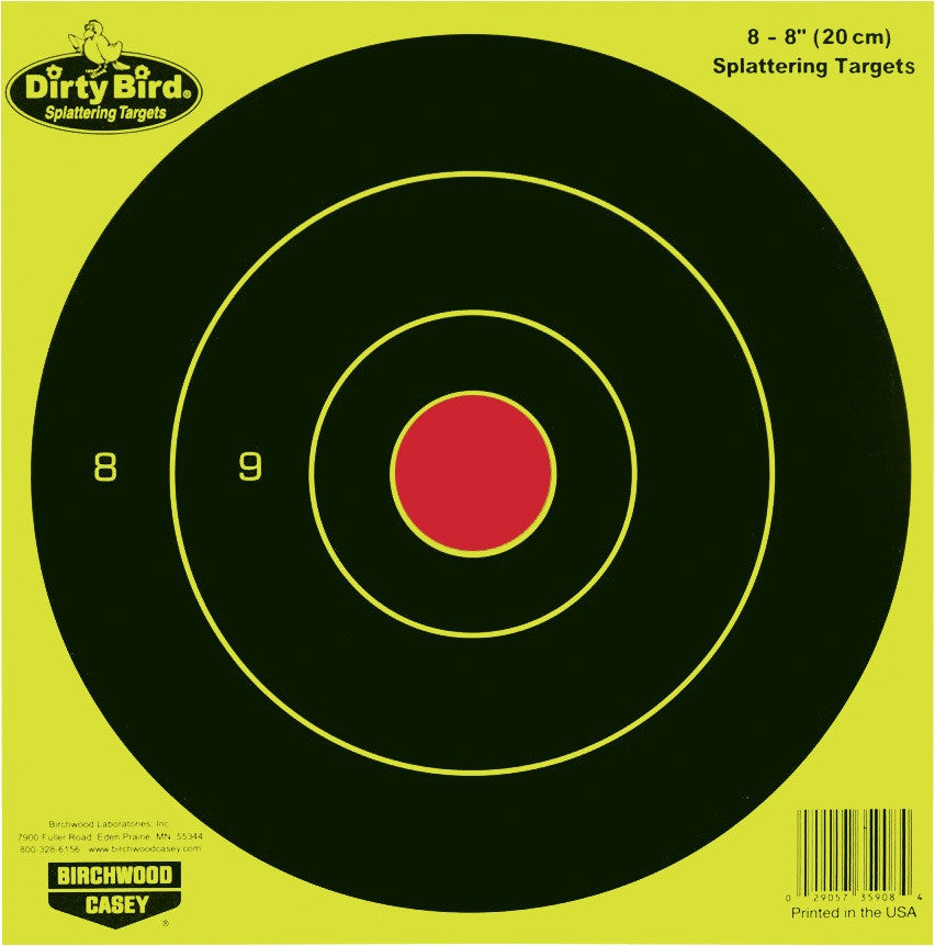 Blanco Birchwood Casey Dirty Bird Bull´s Eye Amarillo 8" - Sportsguns